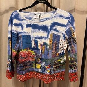 Take Two Blue Tie-Dye Top